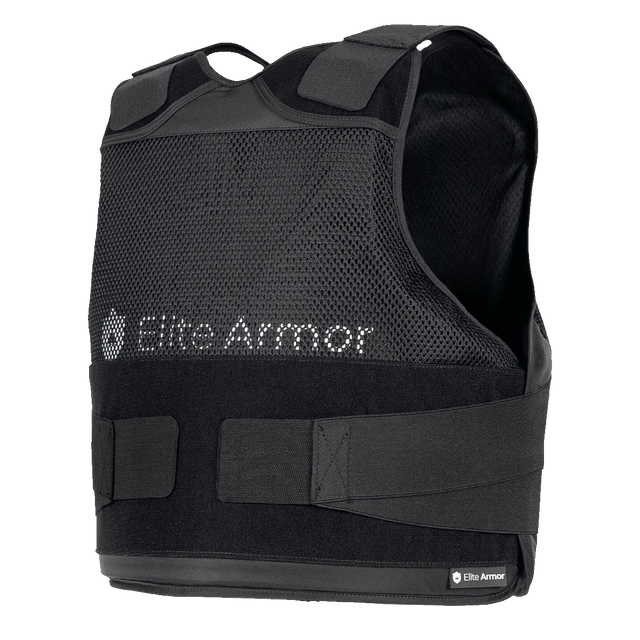 Elite Armor RX2 Stik & Skudsikker Vest – sort vest set forfra uden model.